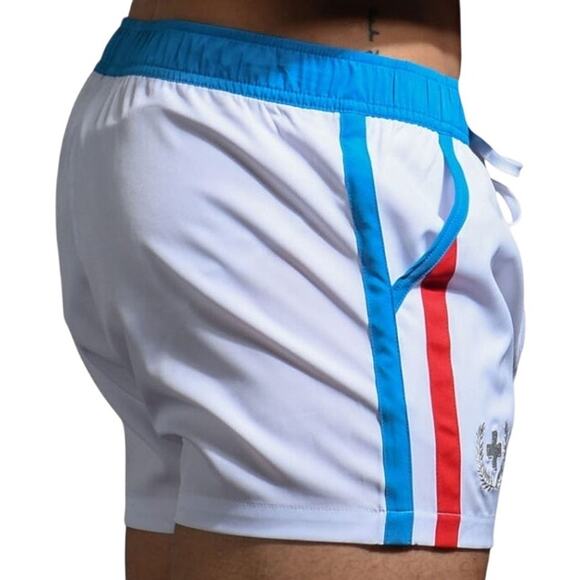 Andrew Christian Navigator Swim Shorts White Medium - Picture 3 of 5